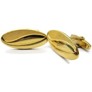 Foster Oval Wave Smooth & Rough Design Cufflinks Tux Shirt Dress Suit Vintage